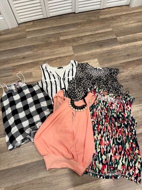 Lot of five women’s business tank tops size medium